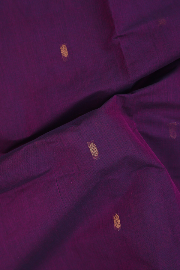 Venkatagiri Cotton Saree In Purple With Zari Buttas