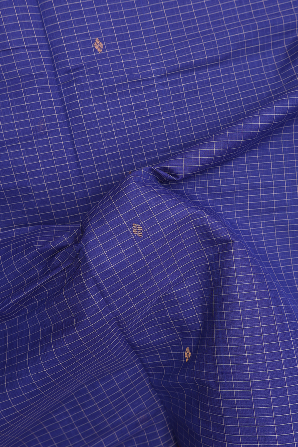 Venkatagiri Cotton Saree In Royal Blue With Checks Design