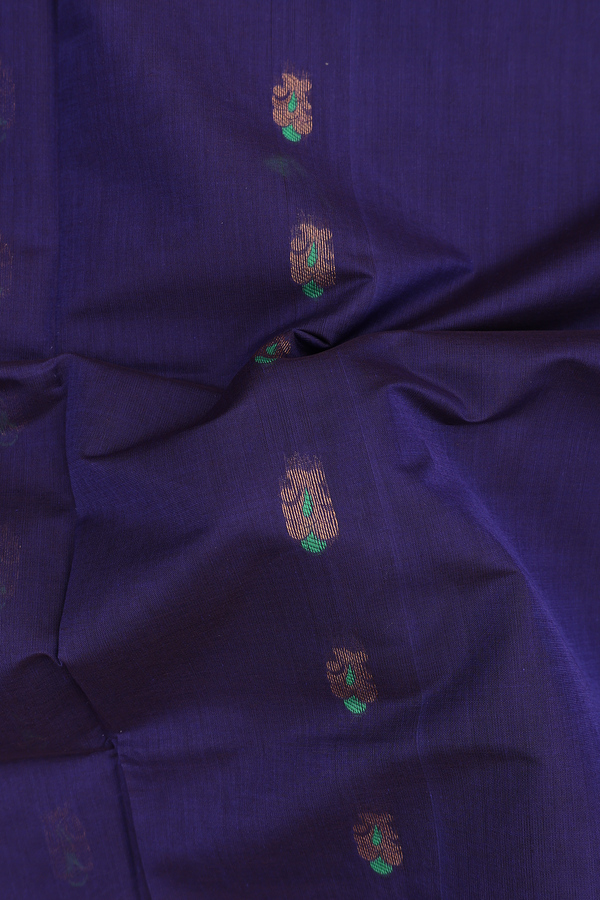 Venkatagiri Cotton Saree In Royal Blue With Zari Buttas