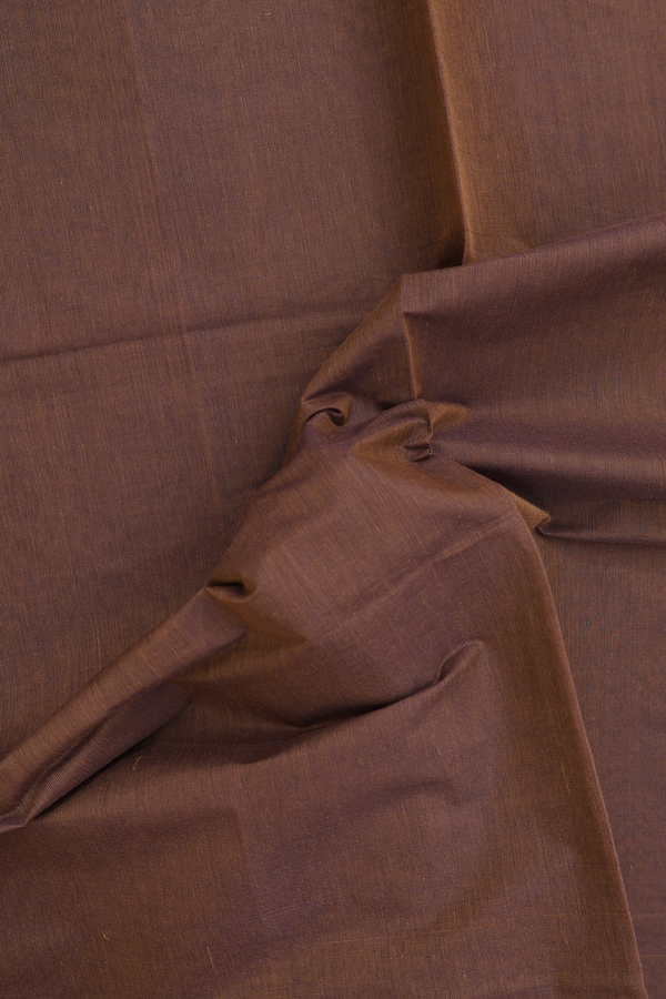 Venkatagiri Cotton Saree In Walnut Brown With Floral Border