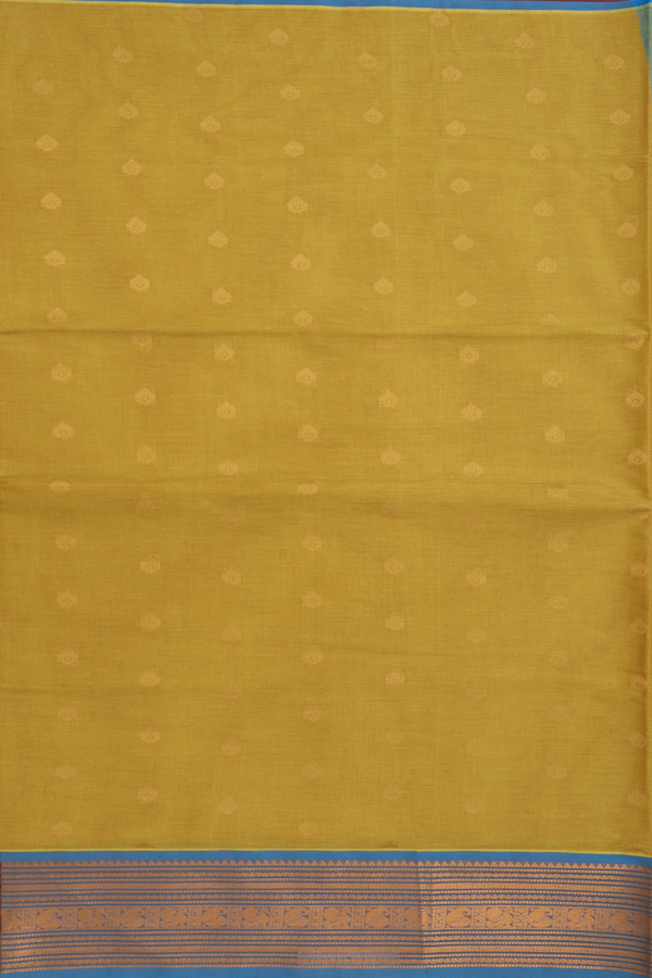 Venkatagiri Cotton Saree In Yellow With Thilagam Buttas