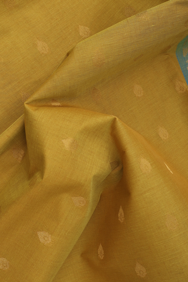 Venkatagiri Cotton Saree In Yellow With Thilagam Buttas