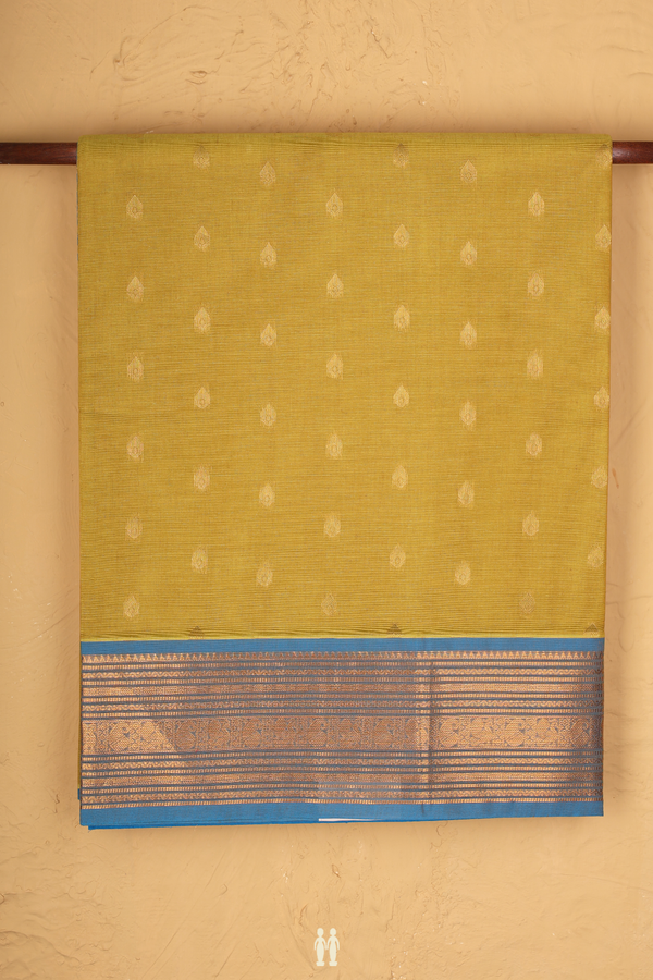Venkatagiri Cotton Saree In Yellow With Thilagam Buttas