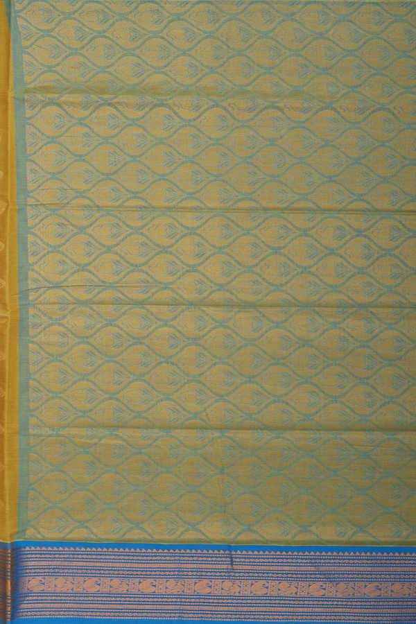 Venkatagiri Cotton Saree In Yellow With Thilagam Buttas