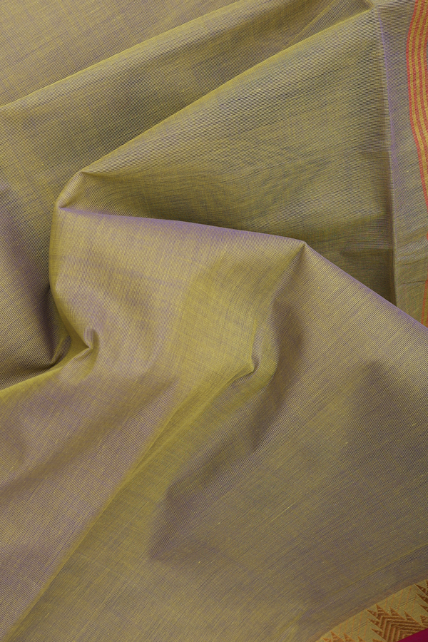 Venkatagiri Cotton Saree Green With Contrast Border
