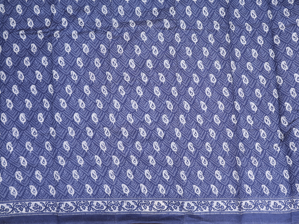 Warli Printed Design White Cotton Unstitched Salwar Material