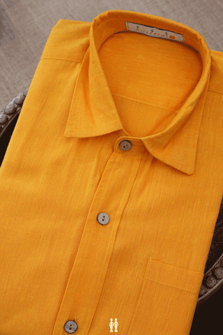 Assorted White And Yellow Set Of 2 Size 38 Cotton Shirts