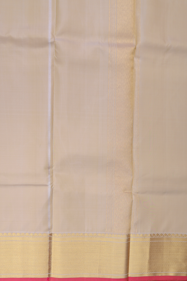 Zari Border Beige Silk Dhoti With Angavastram Set