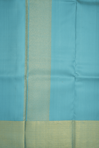 Zari Border Blue Silk Dhoti With Angavastram Set