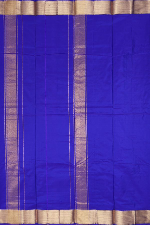 Zari Border Blue Silk Dhoti With Angavastram Set