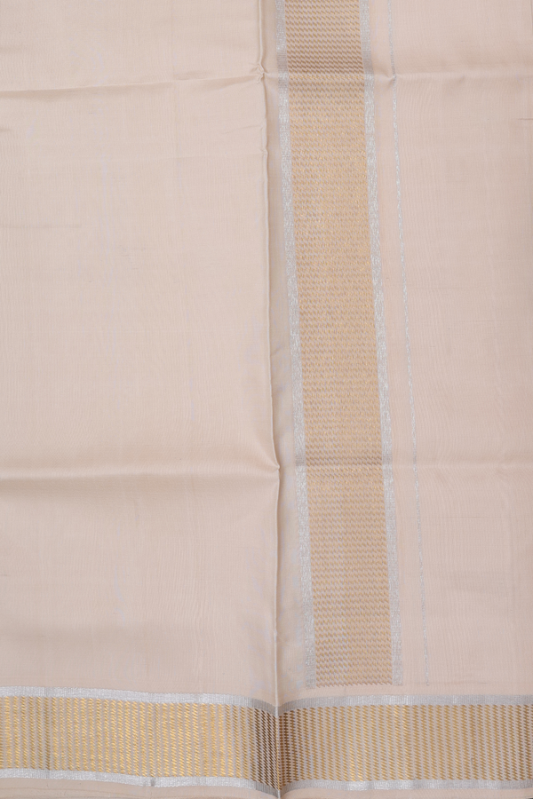 Zari Border Blush Orange Silk Dhoti With Angavastram Set