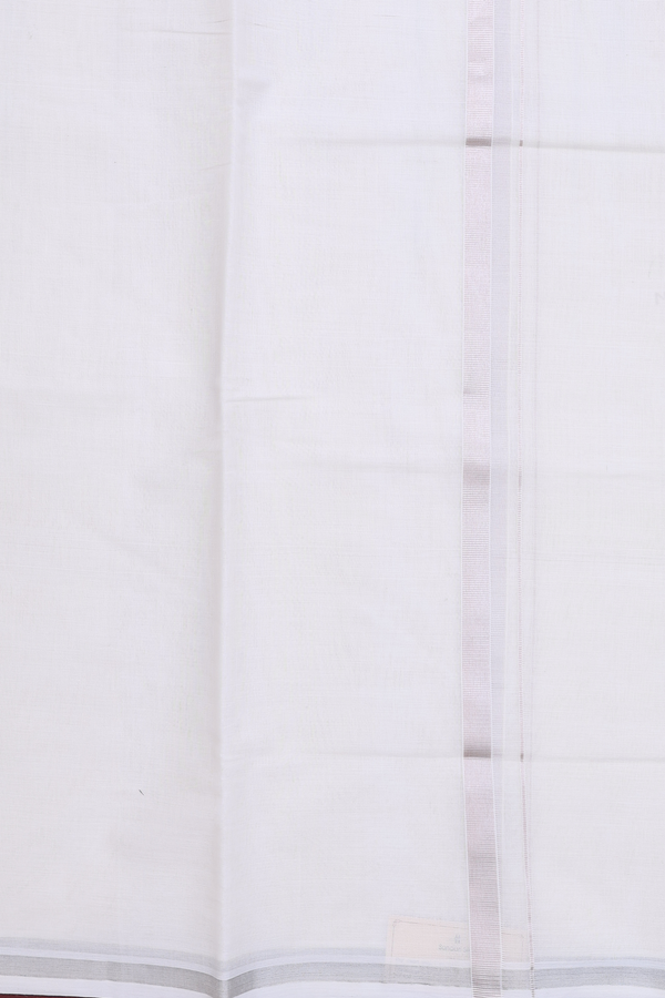 Zari Border White Cotton Dhoti