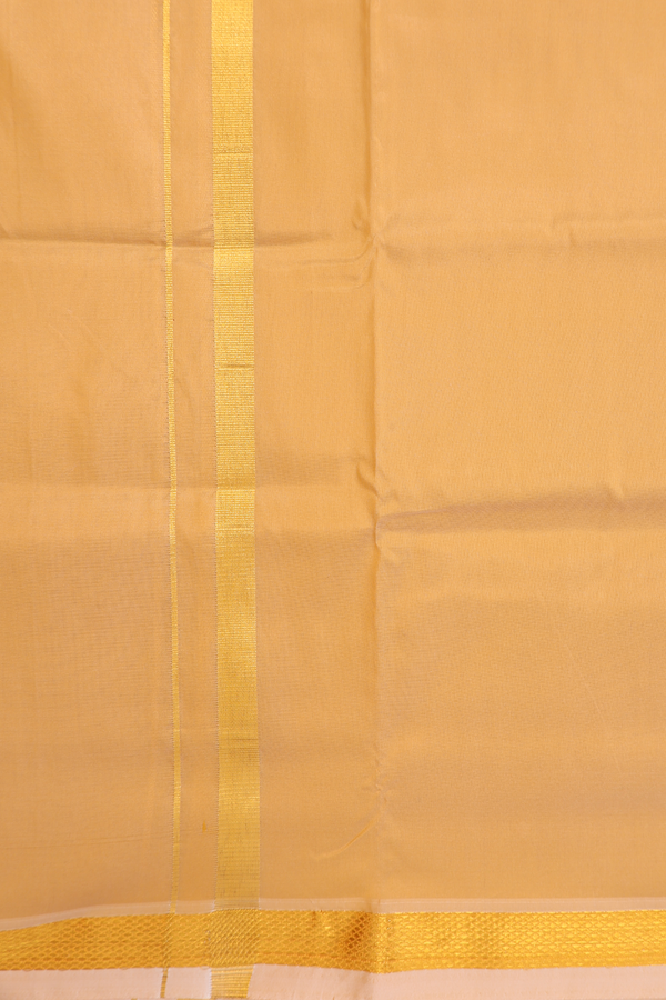 Zari Border Brown Art Silk Dhoti With Shirt Material