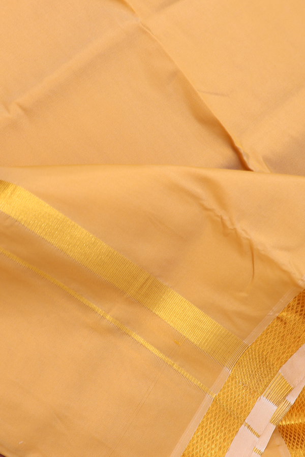 Zari Border Brown Art Silk Dhoti With Shirt Material