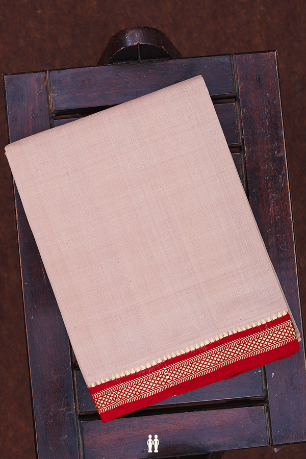 Zari Border Brown Cotton Dhoti