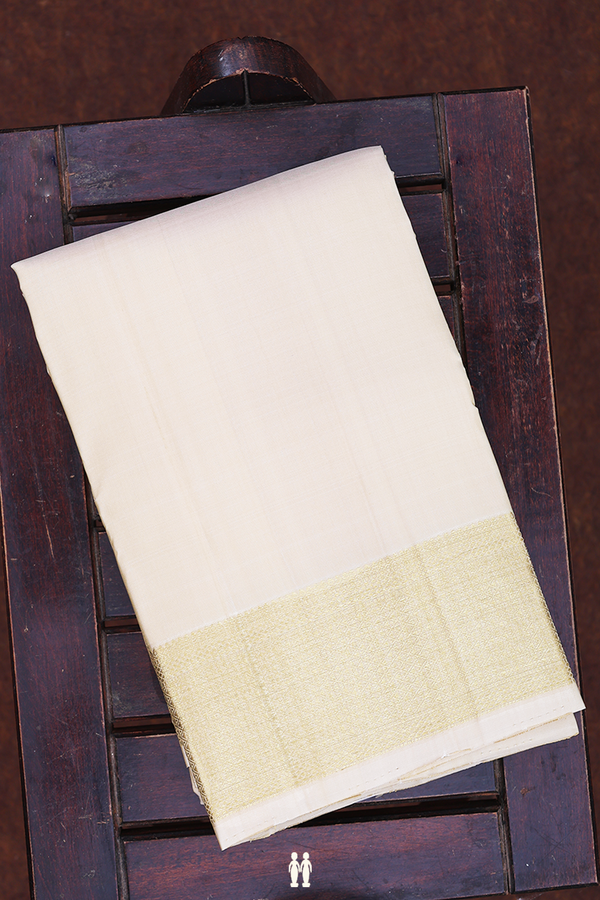 Zari Border Brown Silk Dhoti With Angavastram Set