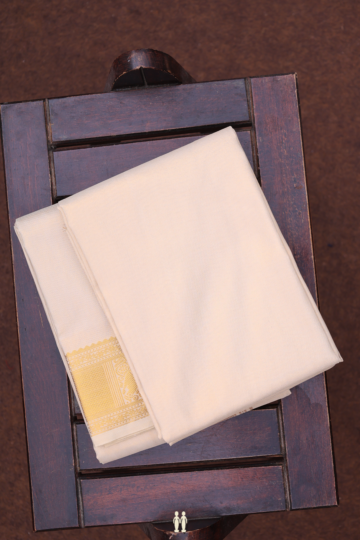 Zari Border Brown Tissue Art Silk Dhoti With Shirt Material