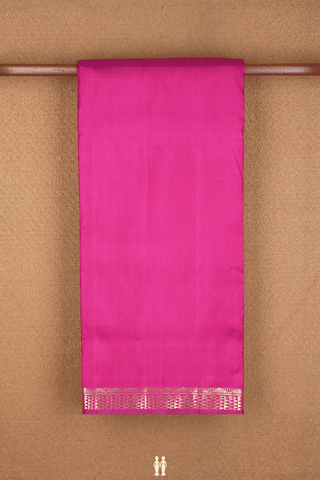 Zari Border Deep Magenta Kanchipuram Nine Yards Silk Saree