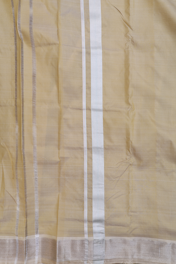 Zari Border Dual Tone Silk Dhoti With Angavastram Set