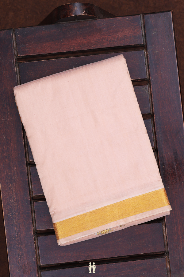 Zari Border Dusty Pink Silk Dhoti With Shirt Material