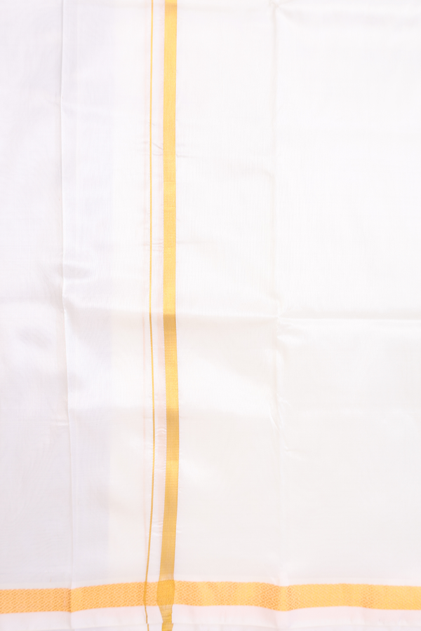 Zari Border Egg White Art Silk Dhoti