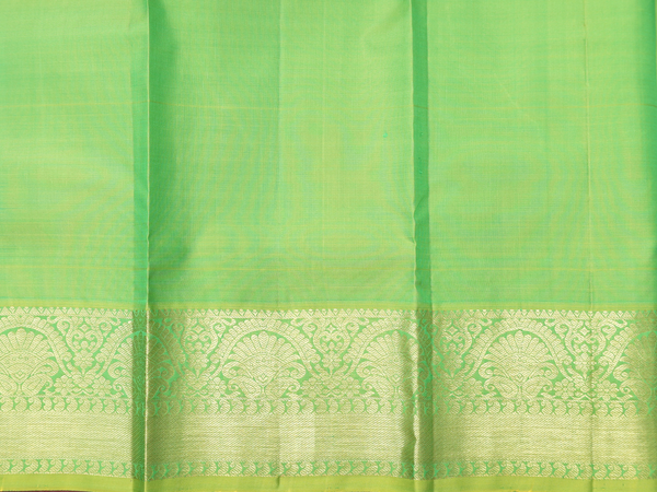 Zari Buttis Green Kanchipuram Silk Pavadai Sattai Material