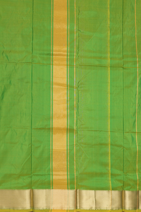 Zari Border Green Silk Dhoti With Angavastram Set