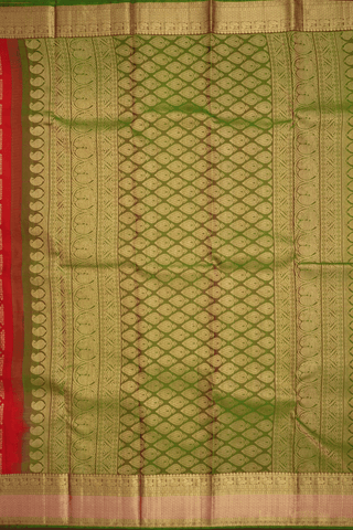 Zari Border In Brocade Chilli Red Kanchipuram Silk Saree