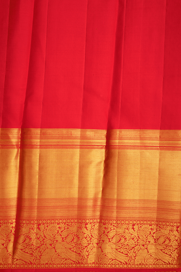 Zari Border In Brocade Emerald Green Kanchipuram Silk Saree