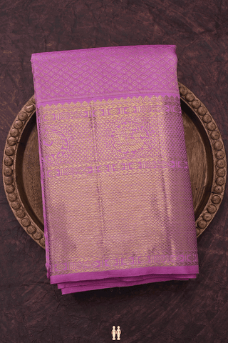 Zari Border In Brocade Lotus Pink Kanchipuram Silk Saree