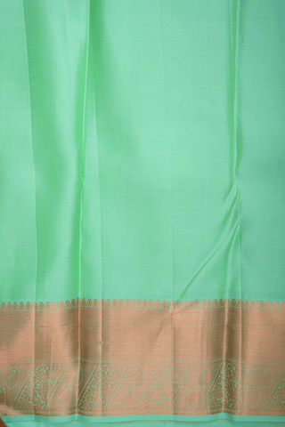 Zari Border In Brocade Pastel Green Kanchipuram Silk Saree