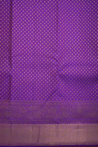 Zari Border In Brocade Purple Kanchipuram Silk Saree