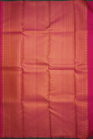 Zari Border In Brocade Rani Pink Kanchipuram Silk Saree
