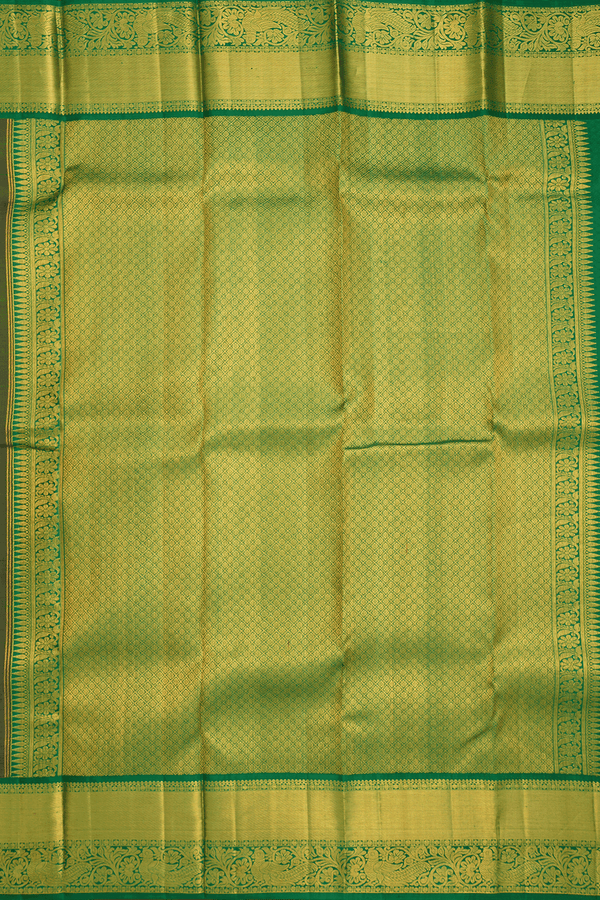 Zari Border In Brocade Scarlet Red Kanchipuram Silk Saree