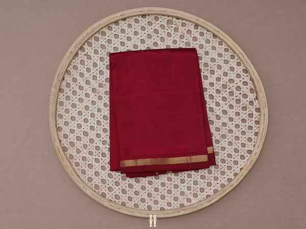 Zari Border Maroon Silk Dhoti For Deity