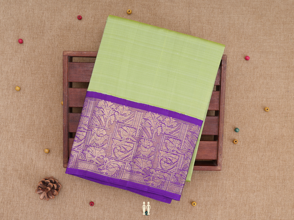 Zari Border Pale Green Kanchipuram Pavadai Sattai Material