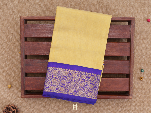 Zari Border Pale Yellow Kanchipuram Pavadai Sattai Material