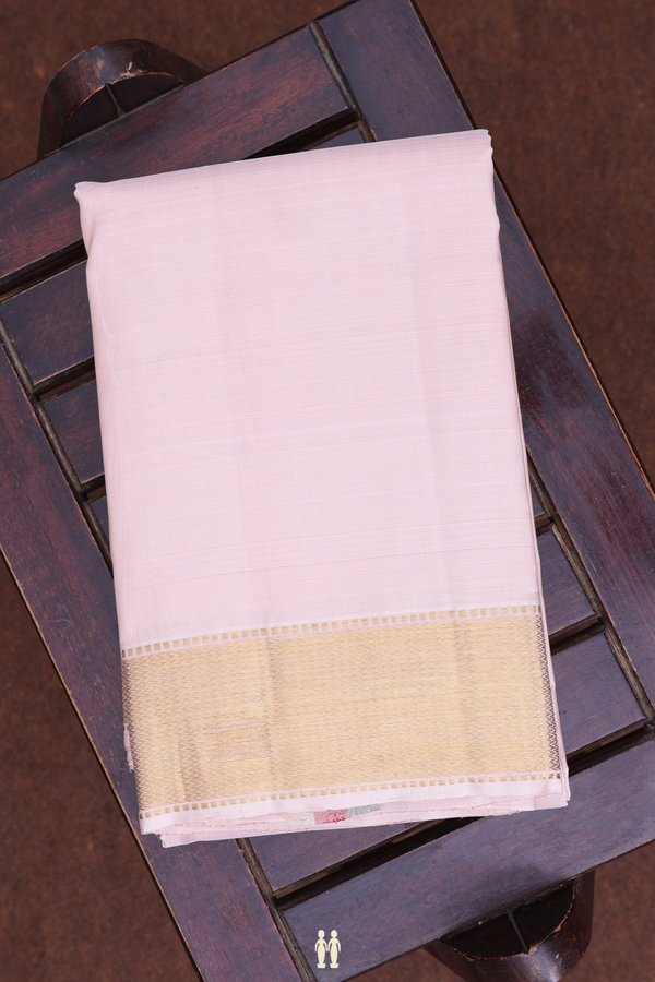 Zari Border Pastel Pink Silk Dhoti With Shirt Material
