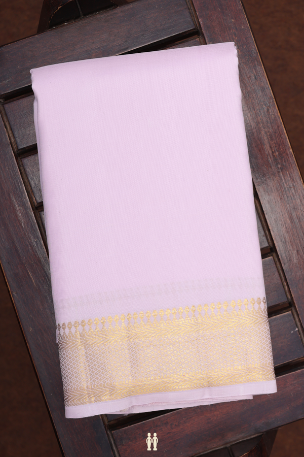 Zari Border Pastel Pink Silk Dhoti With Shirt Material