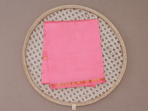 Zari Border Peach Silk Dhoti For Deity