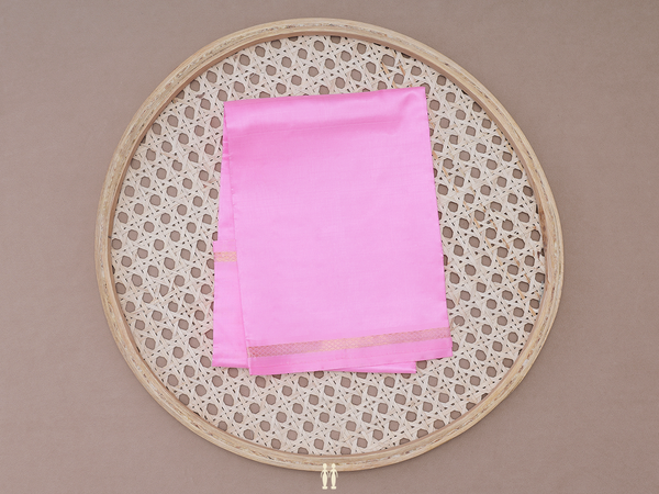Zari Border Pink Silk Dhoti For Deity