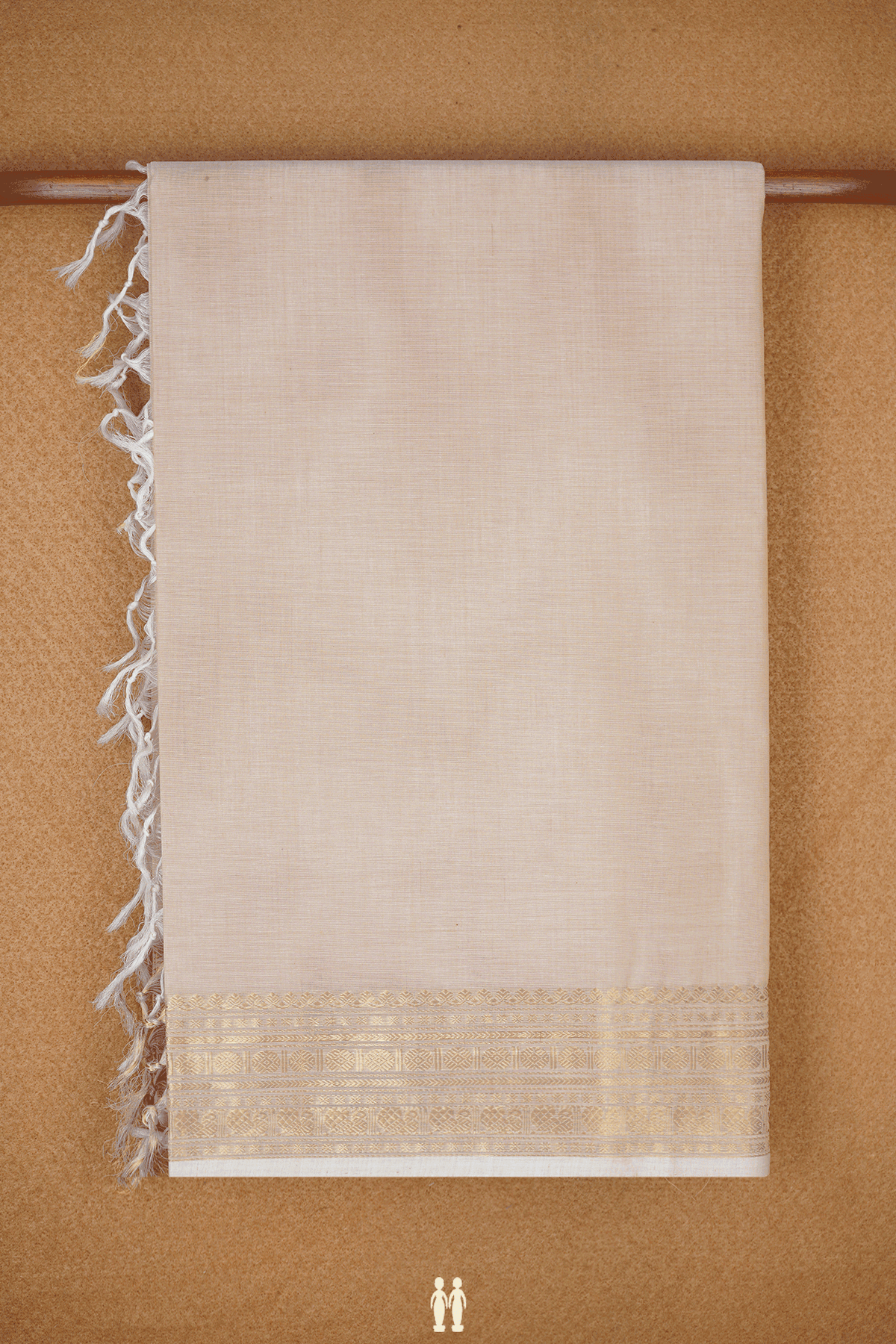 Zari Border Plain Beige Coimbatore Cotton Saree