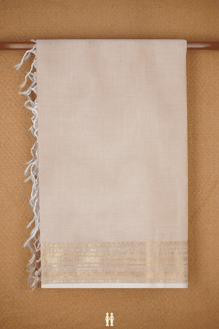 Zari Border Plain Beige Coimbatore Cotton Saree