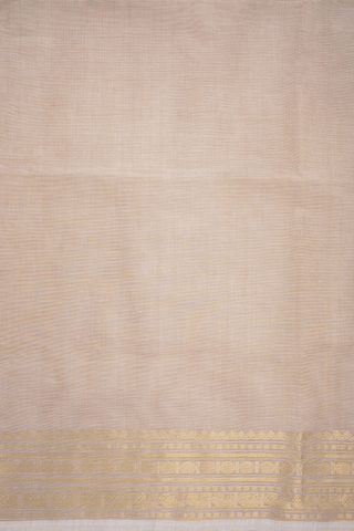 Zari Border Plain Beige Coimbatore Cotton Saree