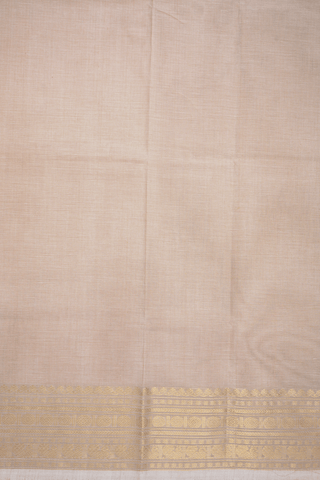 Zari Border Plain Beige Coimbatore Cotton Saree