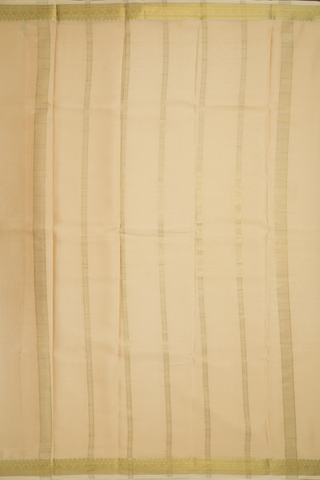 Zari Border Plain Beige Mysore Silk Saree