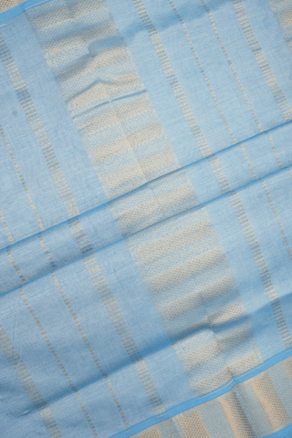 Zari Border Plain Blush Pink Poly Cotton Saree