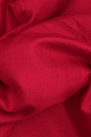 Zari Border Plain Chilli Red Nine Yards Silk Cotton Saree