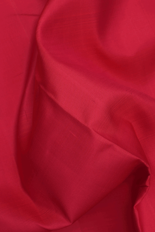 Zari Border Plain Crimson Red Nine Yards Silk Saree