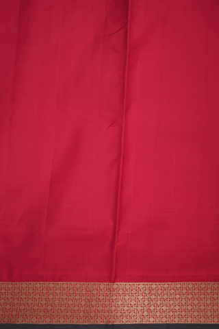 Zari Border Plain Crimson Red Nine Yards Silk Saree